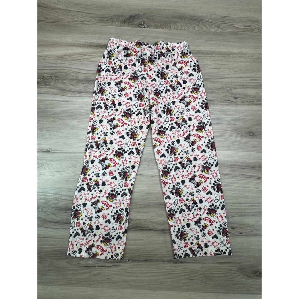 Disney Collection Mickey Minnie Mouse Pajama Pants Kids Size‎ 7/8 Love Print